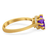 Art Deco Pear Teardrop Natural Stone Ring