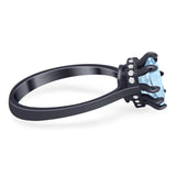 Art Deco Pear Teardrop Natural Stone Ring