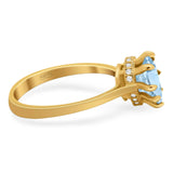 Art Deco Pear Teardrop Natural Stone Ring