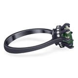 Art Deco Pear Teardrop Natural Stone Ring