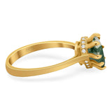 Art Deco Pear Teardrop Natural Stone Ring