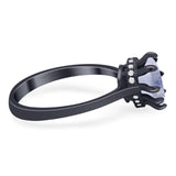 Art Deco Pear Teardrop Natural Stone Ring