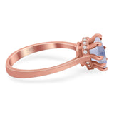 Art Deco Pear Teardrop Natural Stone Ring