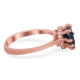 Art Deco Pear Teardrop Natural Stone Ring