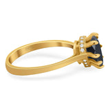 Art Deco Pear Teardrop Natural Stone Ring