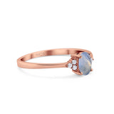 Vintage Style Oval Natural Stone Trillium Ring