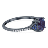 Art Deco Round Natural Stone Cluster Ring