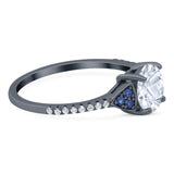 Art Deco Round Natural Stone Cluster Ring