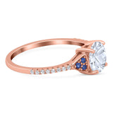 Art Deco Round Natural Stone Cluster Ring