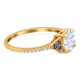 Art Deco Round Natural Stone Cluster Ring