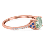 Art Deco Round Natural Stone Cluster Ring