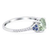 Art Deco Round Natural Stone Cluster Ring