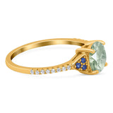 Art Deco Round Natural Stone Cluster Ring