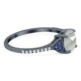 Art Deco Round Natural Stone Cluster Ring