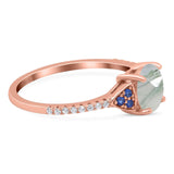 Art Deco Round Natural Stone Cluster Ring