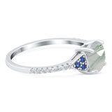 Art Deco Round Natural Stone Cluster Ring