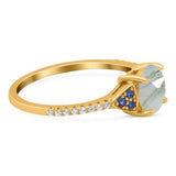 Art Deco Round Natural Stone Cluster Ring