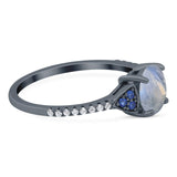 Art Deco Round Natural Stone Cluster Ring