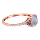 Art Deco Round Natural Stone Cluster Ring