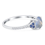 Art Deco Round Natural Stone Cluster Ring