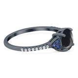 Art Deco Round Natural Stone Cluster Ring