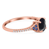 Art Deco Round Natural Stone Cluster Ring