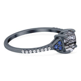 Art Deco Round Natural Stone Cluster Ring