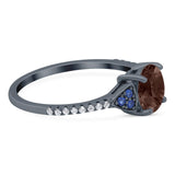 Art Deco Round Natural Stone Cluster Ring