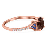 Art Deco Round Natural Stone Cluster Ring