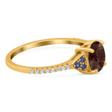 Art Deco Round Natural Stone Cluster Ring