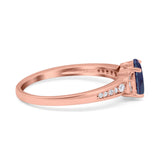 Art Deco Oval Natural Stone Wedding Ring