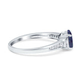 Art Deco Oval Natural Stone Wedding Ring