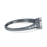 Art Deco Oval Natural Stone Wedding Ring