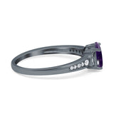 Art Deco Oval Natural Stone Wedding Ring
