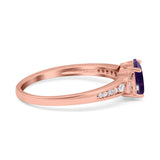 Art Deco Oval Natural Stone Wedding Ring