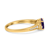 Art Deco Oval Natural Stone Wedding Ring