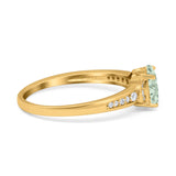 Art Deco Oval Natural Stone Wedding Ring