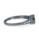 Art Deco Oval Natural Stone Wedding Ring