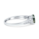 Art Deco Oval Natural Stone Wedding Ring
