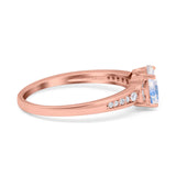 Art Deco Oval Natural Stone Wedding Ring