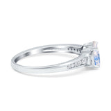 Art Deco Oval Natural Stone Wedding Ring