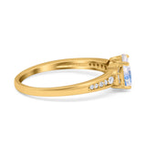 Art Deco Oval Natural Stone Wedding Ring