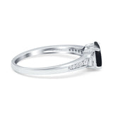Art Deco Oval Natural Stone Wedding Ring