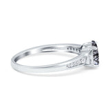 Art Deco Oval Natural Stone Wedding Ring