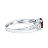 Art Deco Oval Natural Stone Wedding Ring