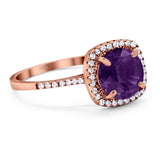 Art Deco Round Natural Stone Wedding Ring