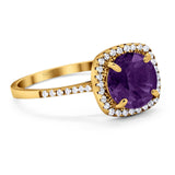 Art Deco Round Natural Stone Wedding Ring