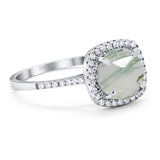 Art Deco Round Natural Stone Wedding Ring