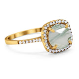 Art Deco Round Natural Stone Wedding Ring