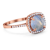 Art Deco Round Natural Stone Wedding Ring